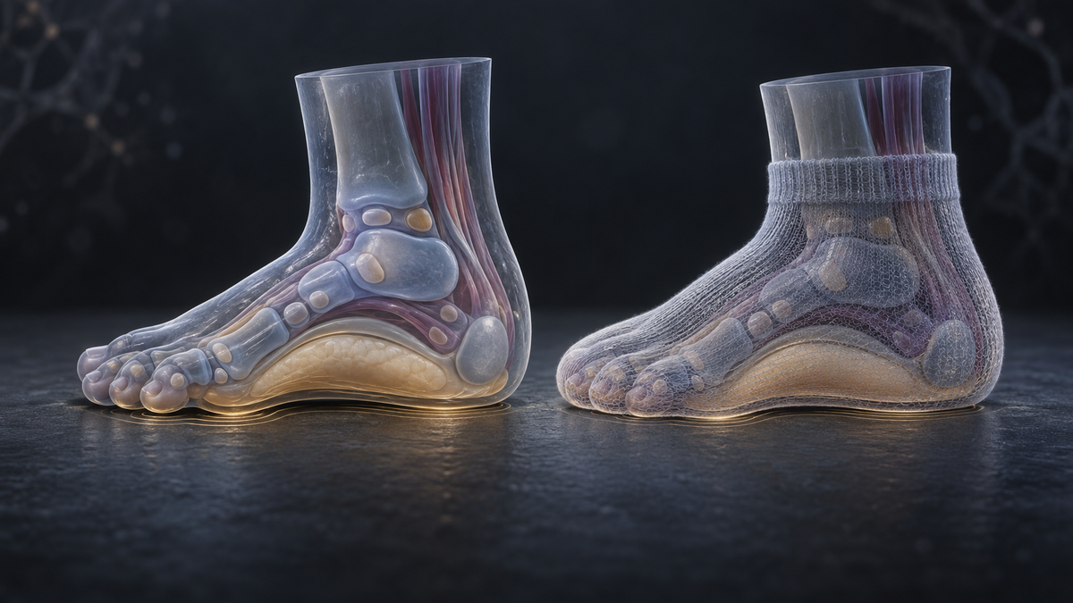 Original medical illustration for: Barefoot vs. Socks for Toddlers: What Science Really Says About Cold Floors, Foot Development, and Daycare Policies