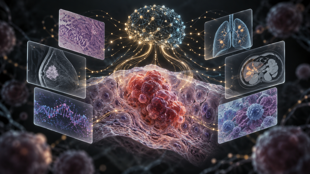Original medical illustration for: Can Artificial Intelligence Help Cancer Tumor Boards? A Comprehensive Review of Large Language Models in Cancer Care