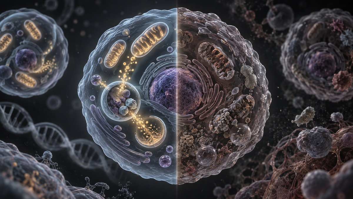 Original medical illustration for: Can We Really Slow Aging and Live Longer? What the Latest Geroscience Research Says About Rapamycin, Metformin, and More