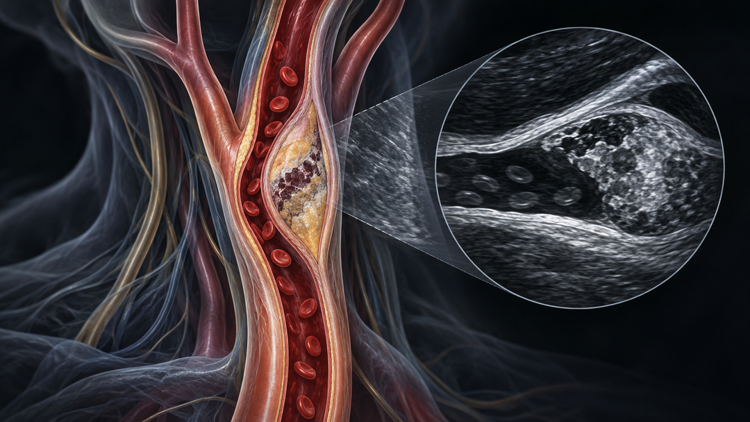 Original medical illustration for: Carotid Artery Narrowing Without Symptoms: How Modern Ultrasound Predicts Stroke Risk