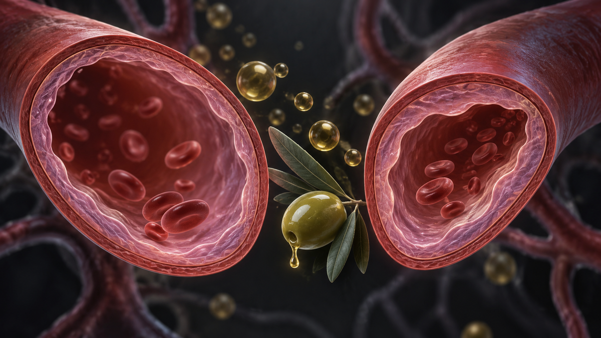 Original medical illustration for: Does Olive Oil Harm Blood Vessels After a Meal? A Patient's Guide to the 2000 Mediterranean Diet Study