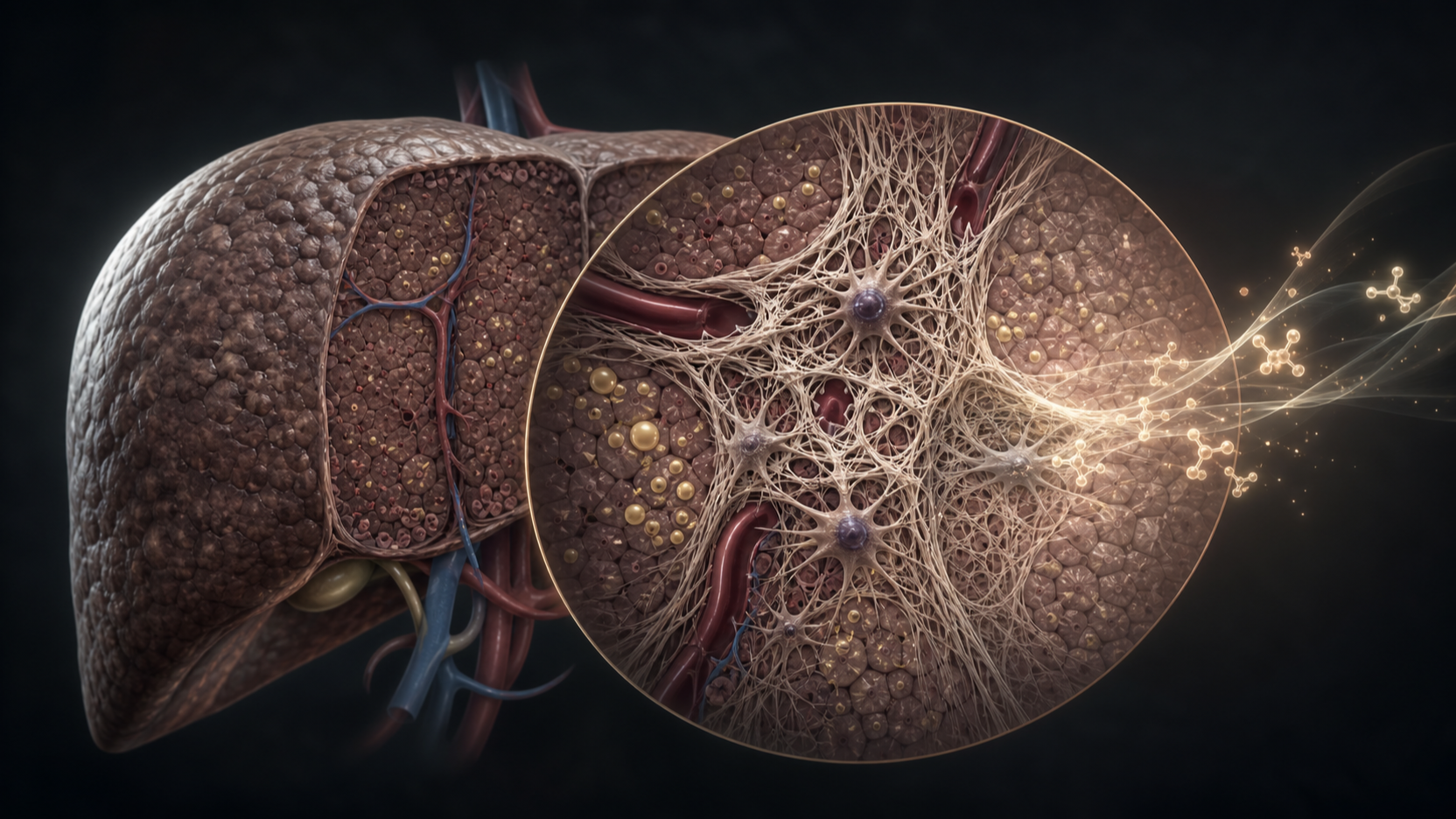 Original medical illustration for: Emerging Treatments for Liver Scarring in NASH: Latest Research Updates