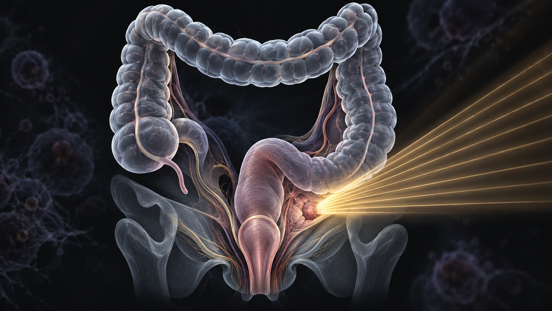 Original medical illustration for: Intraoperative Radiotherapy for Colorectal Cancer: What a Major Review of 25 Studies Found