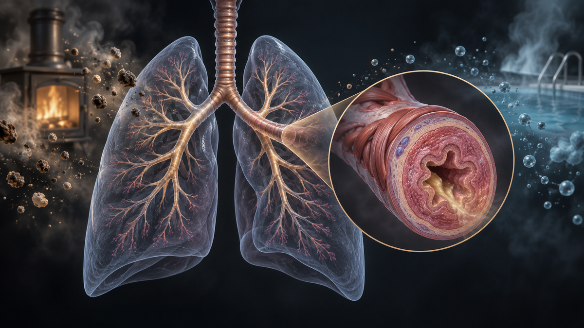 Original medical illustration for: Late-Onset Asthma: When Your Middle-Class Comforts Trigger a Chronic Lung Condition