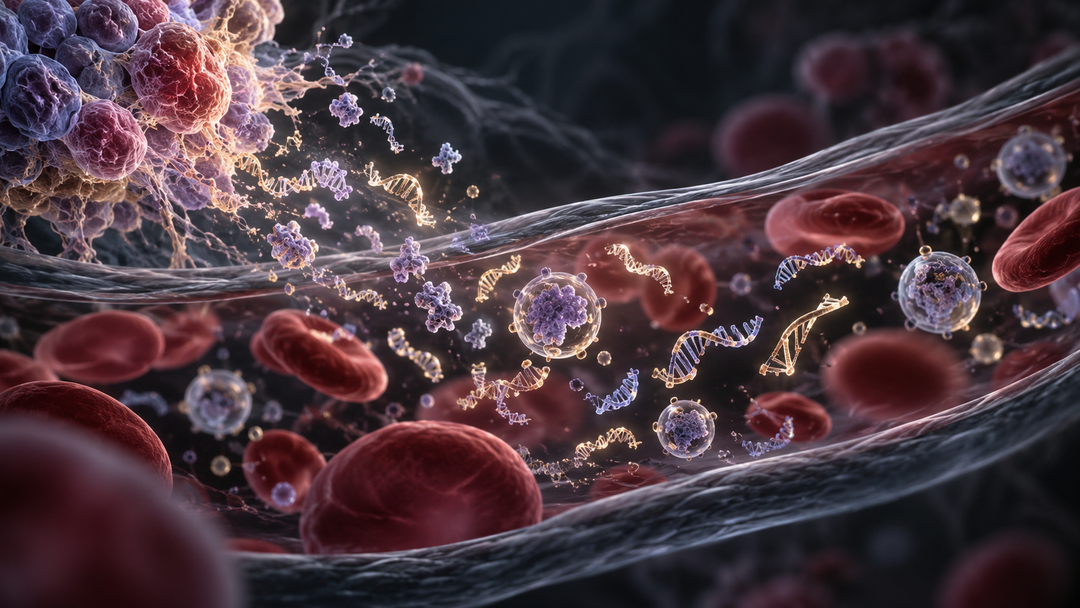 Original medical illustration for: Liquid Biopsy in Medicine: What the Research Shows About This Promising Blood Test