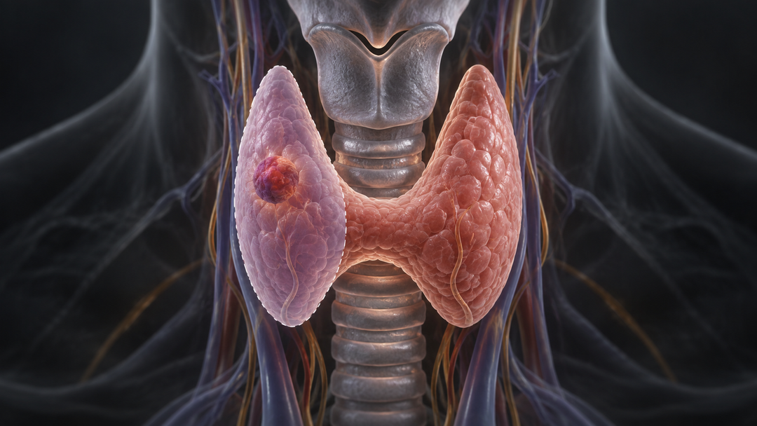 Original medical illustration for: Low-Risk Thyroid Cancer: Why Japanese Doctors Often Choose Less Aggressive Surgery
