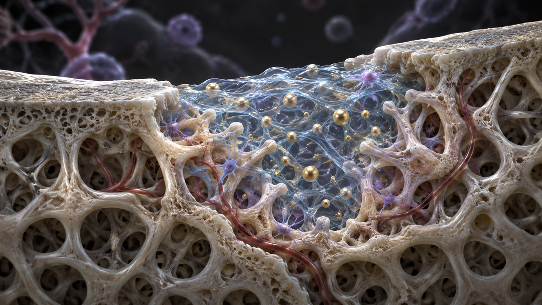 Original medical illustration for: Magnesium Hydrogels for Bone Regeneration: A Patient-Friendly Guide to How This Mineral Helps Bones Heal
