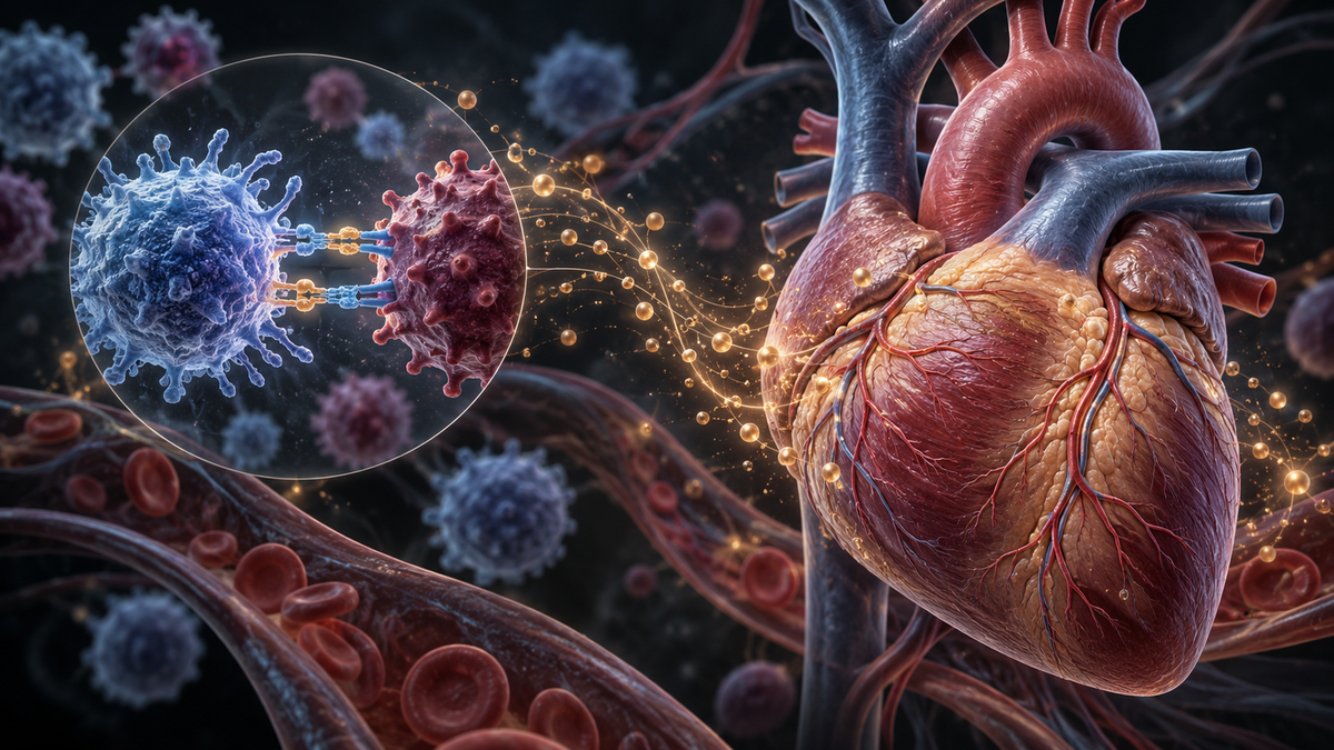 Original medical illustration for: New Blood Cancer Immunotherapies and Their Effects on the Heart: What Patients Should Know