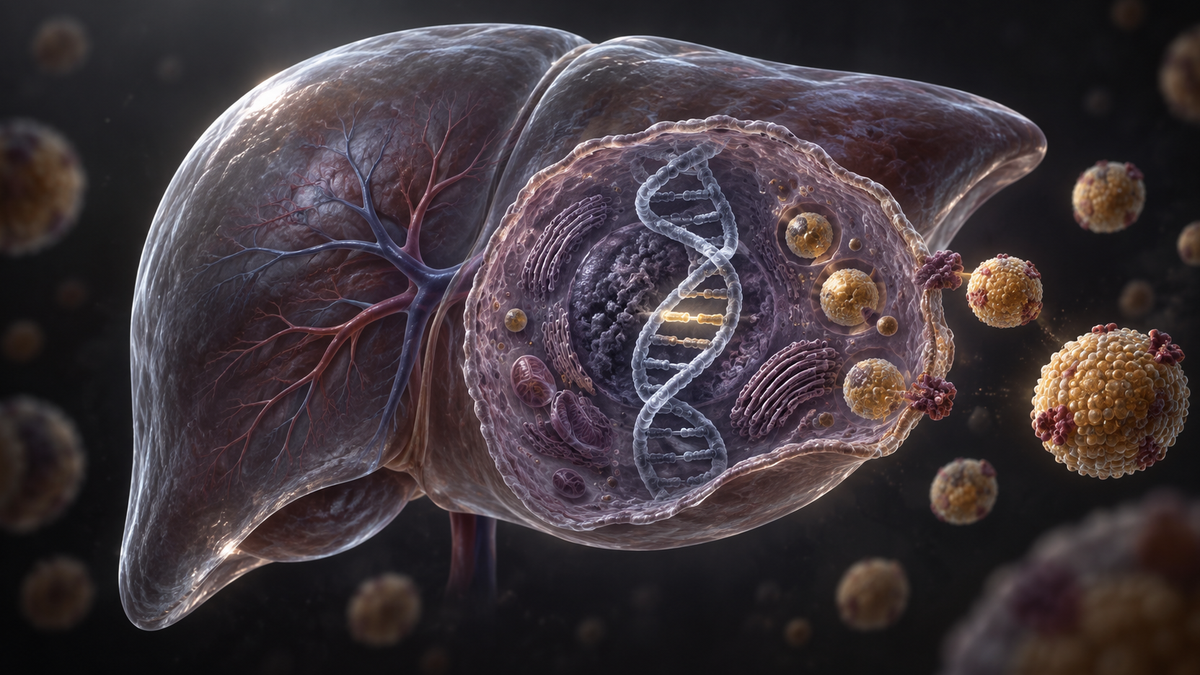 Original medical illustration for: One Infusion to Rewrite a Cholesterol Gene: What the VERVE-102 Base-Editing Trial Means for Patients