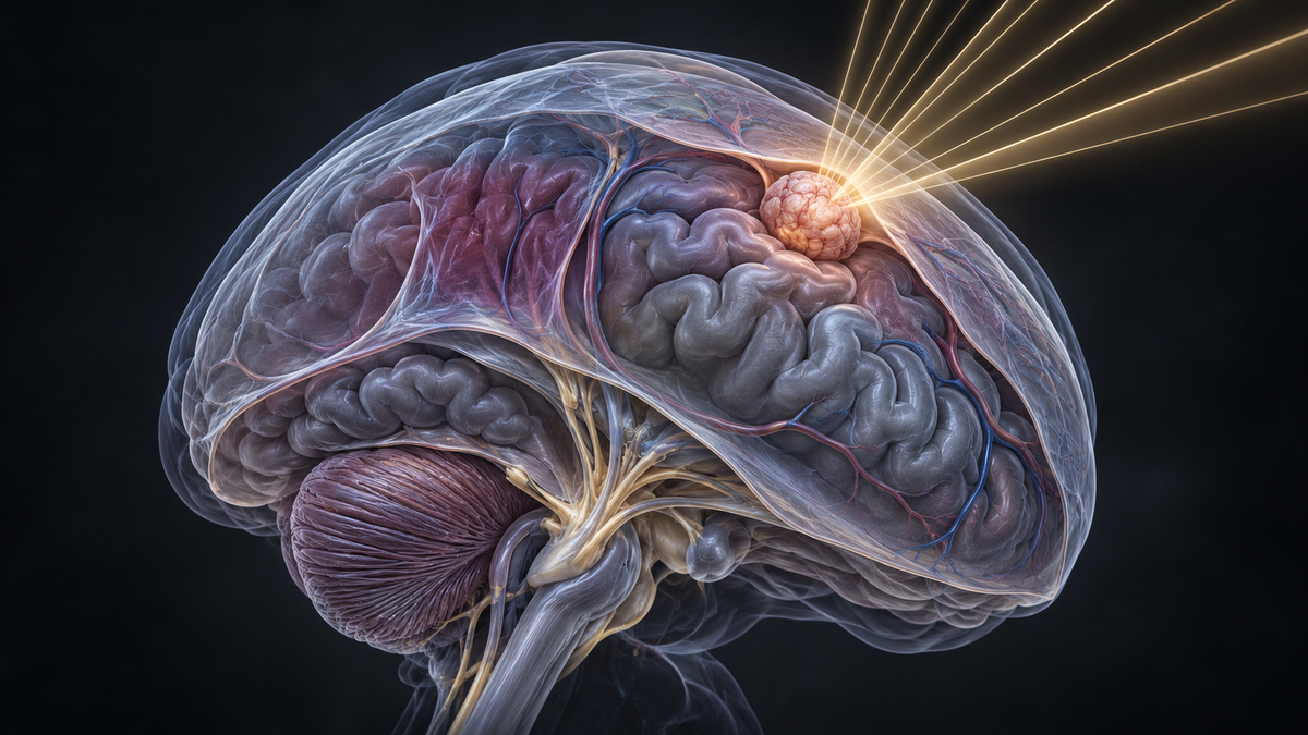 Original medical illustration for: Radiosurgery for Brain Meningiomas: A Location-by-Location Guide to the Evidence