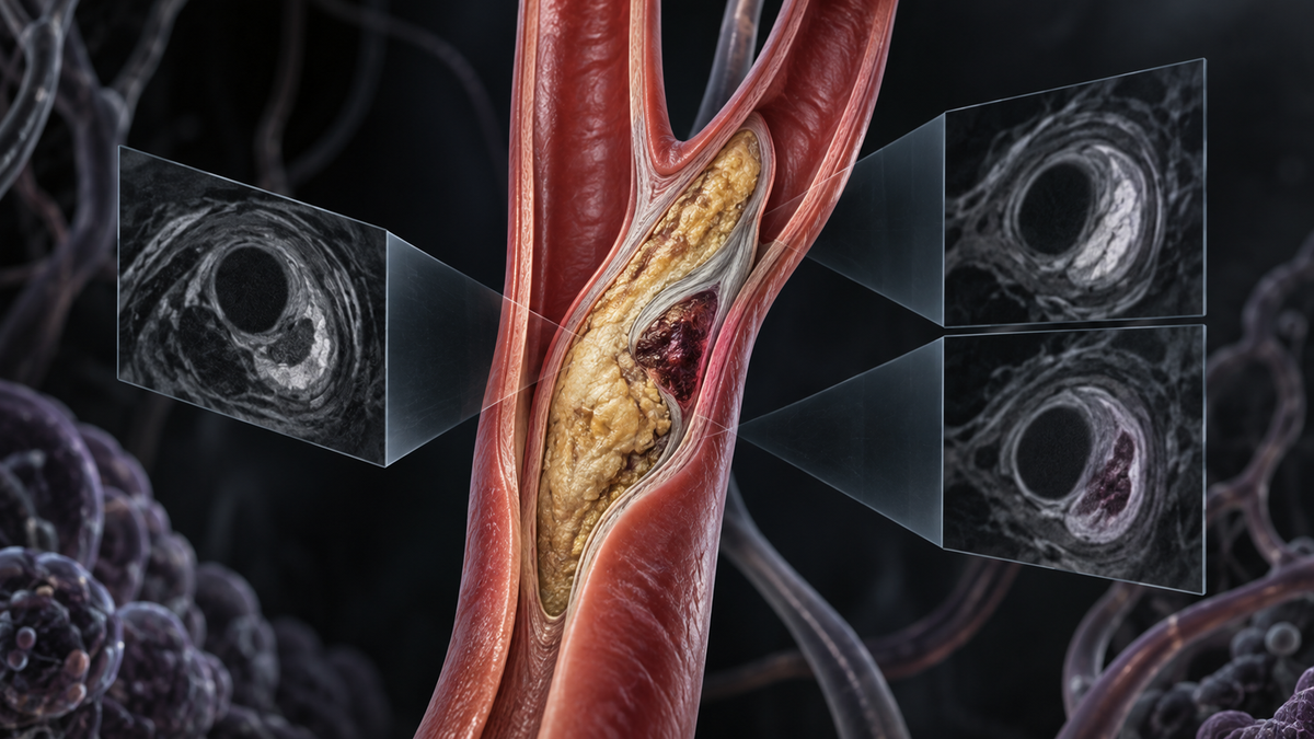 Original medical illustration for: Seeing the Hidden Danger: How MRI Scans of Carotid Plaques Help Predict Stroke Risk