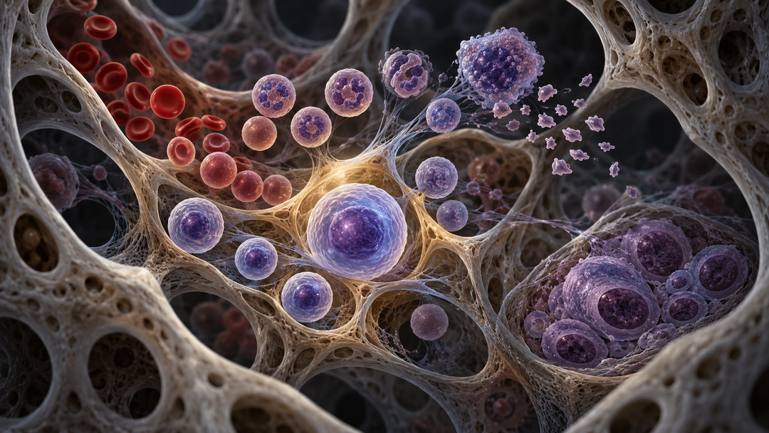 Original medical illustration for: Stem Cell Transplantation for Multiple Myeloma: What a Landmark Global Study of 61,000+ Patients Means for You