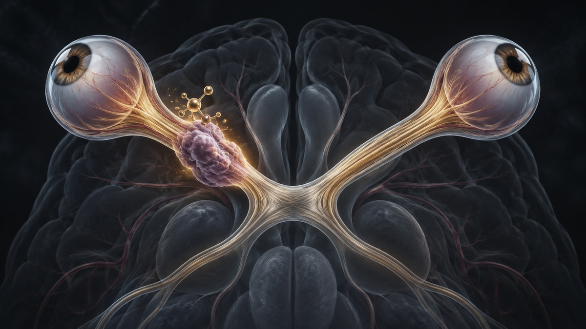 Original medical illustration for: Tovorafenib for Children with Optic Pathway Glioma: New Hope for Tumor Control and Vision Preservation