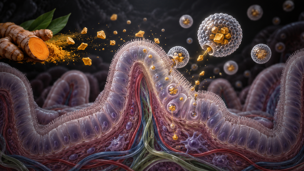 Original medical illustration for: Turmeric's Active Compound: A Complete Guide to Curcumin Doses, Benefits, and Better-Absorbed Formulations