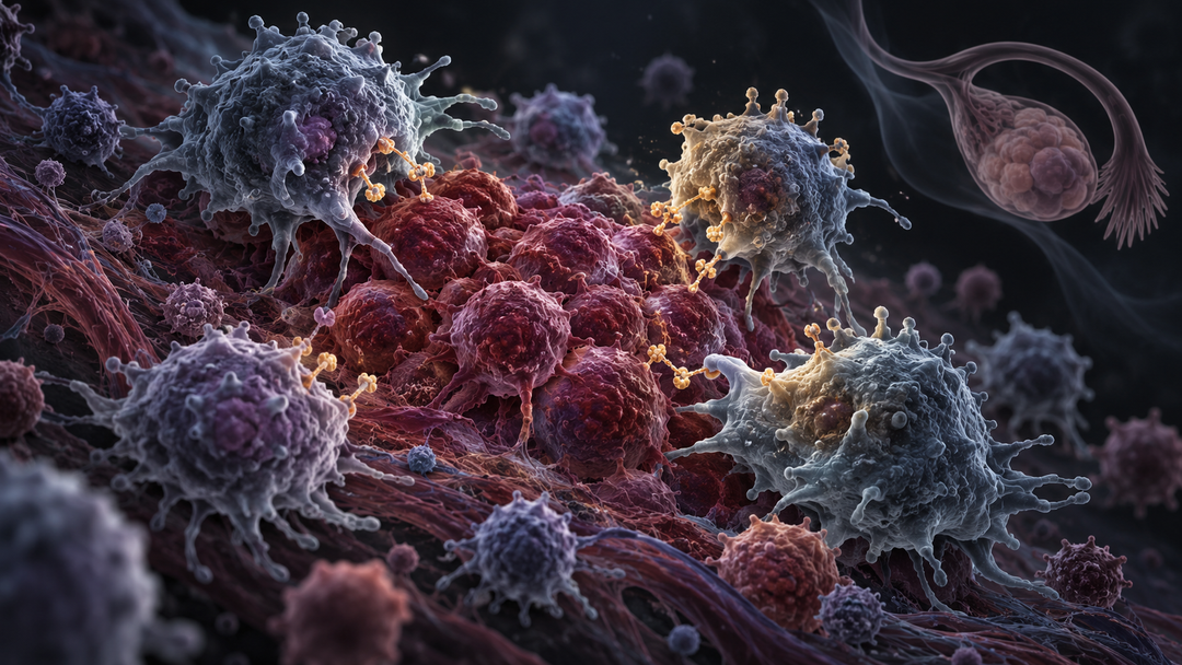 Original medical illustration for: Turning the Body's Immune Cells Back Against Ovarian Cancer: New Ways to Target Tumor-Associated Macrophages