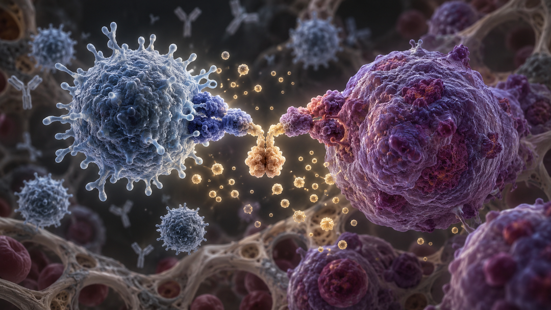 Original medical illustration for: Understanding and Managing Side Effects of Bispecific Antibody Therapy for Multiple Myeloma: What Patients Should Know