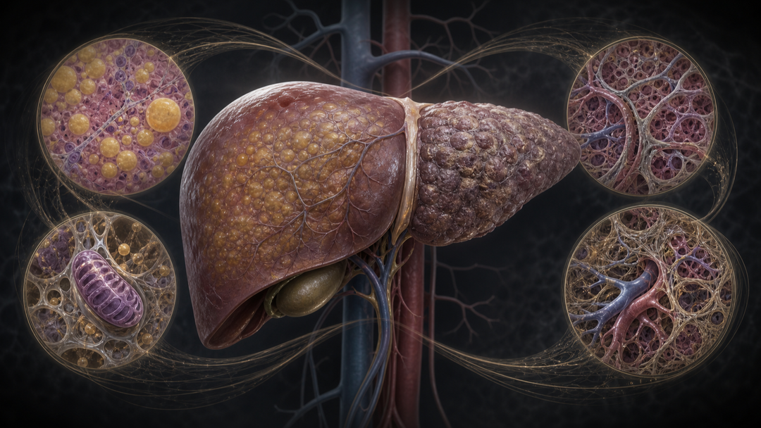 Original medical illustration for: Understanding Non-Alcoholic Fatty Liver Disease: Diagnosis, Risks, and Management